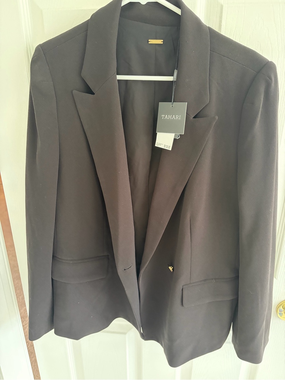 Tahari Black Classic Blazer with Notch Lapel